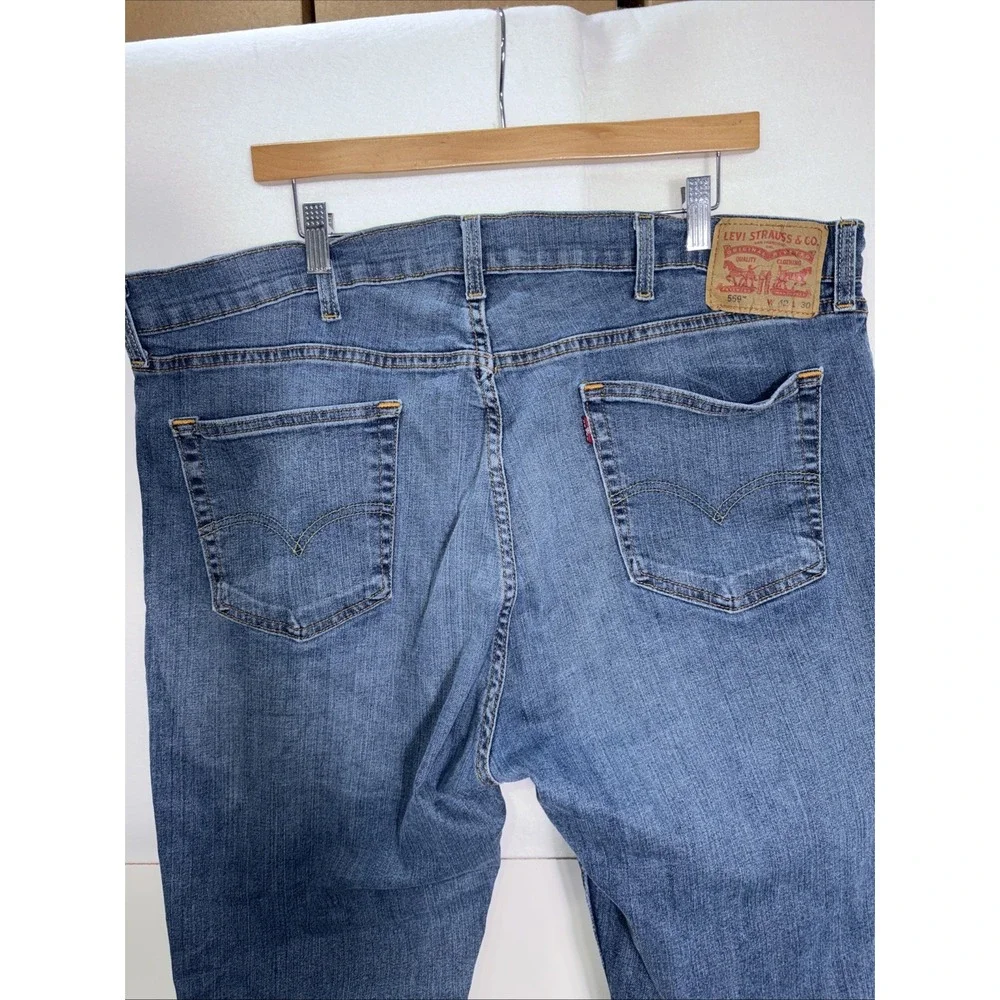 Levi's 559 Relaxed Straight Fit Rugged Blue Denim Jeans Mens Sz‎ 42 x 30